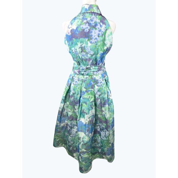 Sara Campbell Ashley Floral Halter Neck Button-Down Maxi Dress W/ Belt Size 12 - Picture 2 of 15